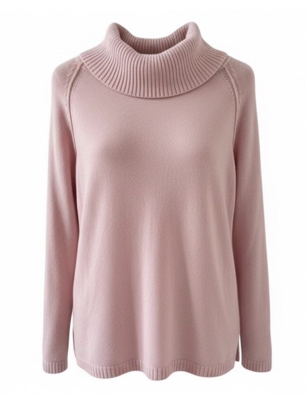 Kim Rogers Light Pink Cowl Neck Long Sleeve Cotton Knit Sweater Size Small - Picture 8 of 8